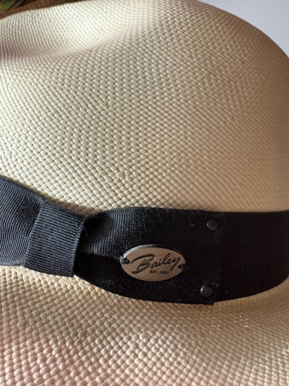 Bailey Hanson LiteStraw Fedora in Natural/Black Size Medium - Picture 7 of 8